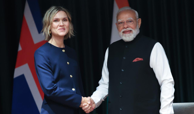Prime Minister Shri Narendra Modi met H.E. Ms. Kristrun Frostadottir, Prime Minister of Iceland on the sidelines of the 3rd India-Nordic Summit in Oslo