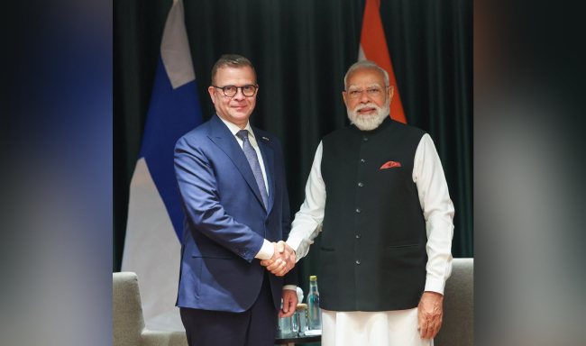 Prime Minister Shri Narendra Modi met H.E. Mr. Petteri Orpo, Prime Minister of Finland on the sidelines of the 3rd India-Nordic Summit in Oslo
