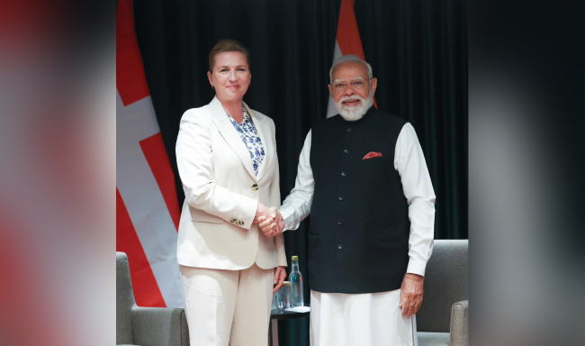Prime Minister Shri Narendra Modi met H.E. Ms. Mette Frederiksen, Acting Prime Minister of Denmark on the sidelines of the 3rd India-Nordic Summit in Oslo