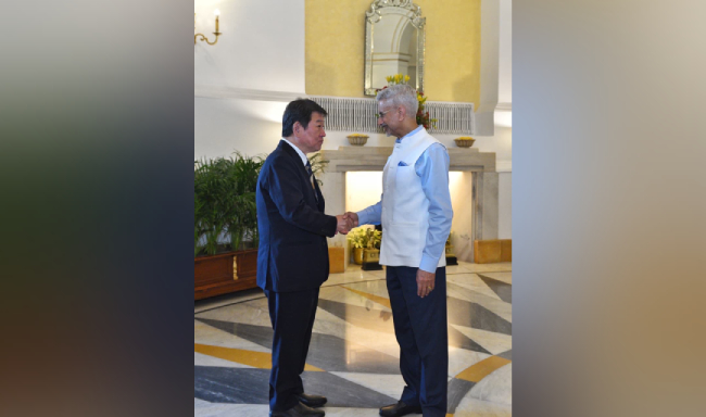 External Affairs Minister Dr. S. Jaishankar welcomed H.E. Mr. Toshimitsu Motegi, Foreign Minister of Japan for the Quad Foreign Ministers’ Meeting in New Delhi