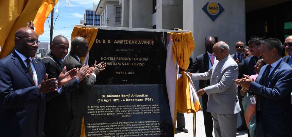 President Shri Ram Nath Kovind inaugurates Dr. Ambedkar Avenue in downtown Kingston in honour of Babasaheb Dr. B.R. Ambedkar