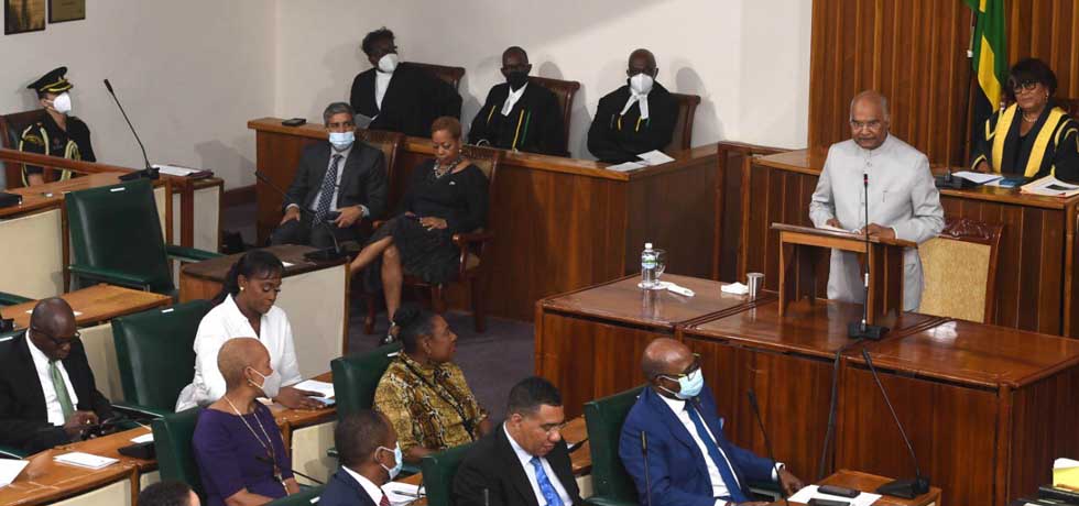 President Shri Ram Nath Kovind addressed the Joint Meeting of the Houses of Parliament of Jamaica