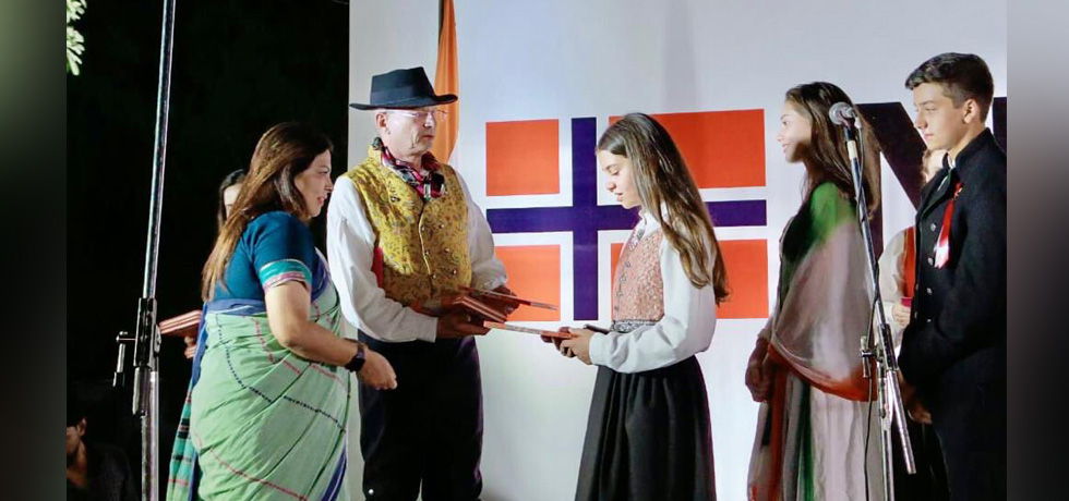 Minister of State for External Affairs Smt. Meenakashi Lekhi attends constitution day reception of  Embassy of Norway in India