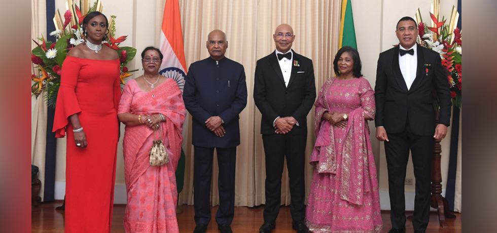 President Shri Ram Nath Kovind attended a state banquet hosted by Sir Patrick Allen, Governor General of Jamaica